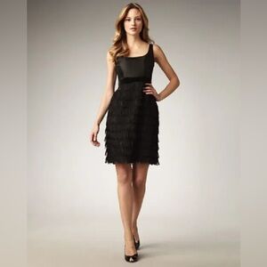 Kate Spade New York Marielly Black Silk Knee Length Flapper Style Dress Size 10